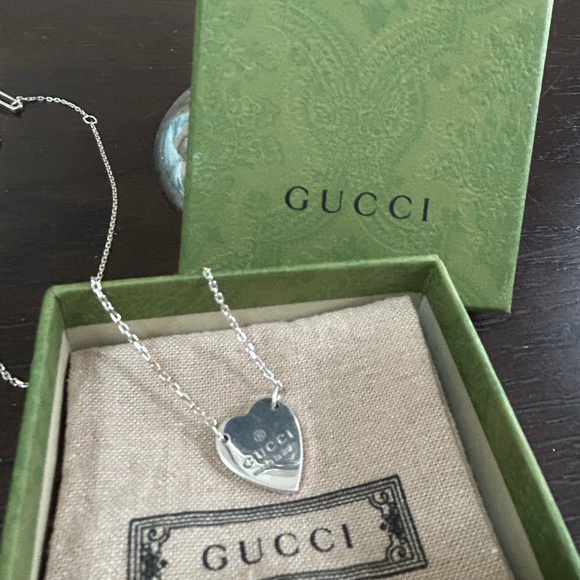 Gucci Jewelry - Gucci Trademark Silver Heart Pendant Necklace
